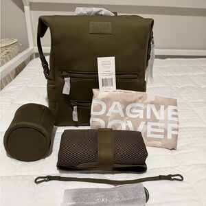 Dagne Dover Indi Large Olive Green (green moss) diaper bag with Accessory Set